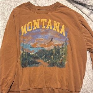 Target Brown Graphic Crew Neck Sweater